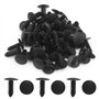 sourcing map 50pcs Rivet Plastique Glissière Porte Voiture Habillage Agrafe Retenue 6mm Trou Noir