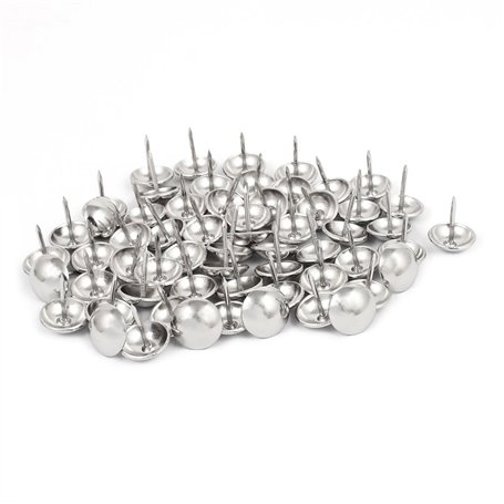 sourcing map Clou Tapissier 14mm Diamètre Acier Inox Punaise Décoratif Punaise Clou Ameublement 60Pcs