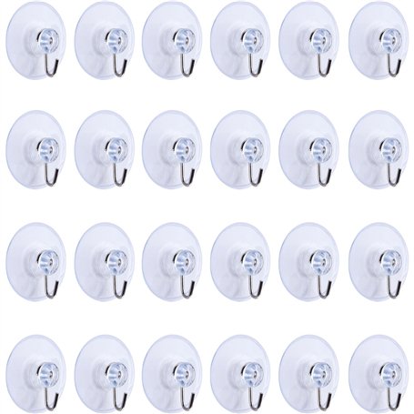Mudder 24 Pièces Crochets d'Aspiration Crochet Ventouses pour Salle de Bains Cuisine et Kitchen (45 mm)