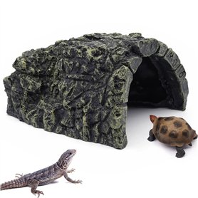 BREUAILY Cachette pour Reptiles, Virole d'aquarium, Tortue, Reptiles, cachette Solaire, Habitat Décoration pour lézards, Tortues BREUAILY Cachette pour Reptiles