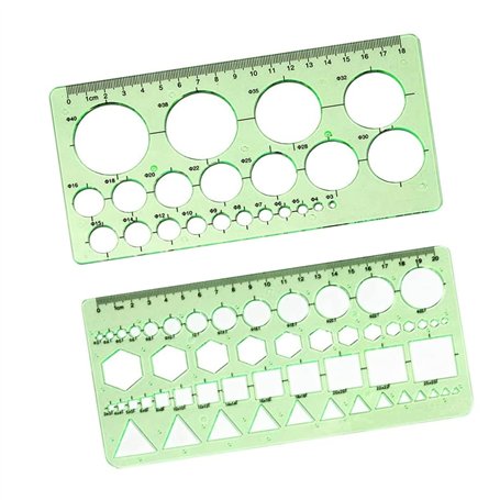 IERCZA Modèles de Mesure en Plastique de 2 Pièces Normographe Geographie