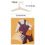 HJYDGJ Lot de 10 cintres en bois pour enfants – Porte-manteau antidérapant unisexe pour vêtements de bébé