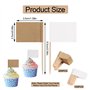 Lot de 300 drapeaux à cure-dents - 2 drapeaux en papier kraft de couleur pour écrire - Marqueur à fromage blanc - Pour cupcakes,