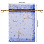 Fuyamp 100 pièces Sacs En Organza, 9 * 12cm Mélanger Couleur Organza Pochettes Sachet avec Motif étoile et lune Cadeaux Bijoux Q