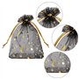 Fuyamp 100 pièces Sacs En Organza, 9 * 12cm Mélanger Couleur Organza Pochettes Sachet avec Motif étoile et lune Cadeaux Bijoux Q