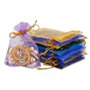 Fuyamp 100 pièces Sacs En Organza, 9 * 12cm Mélanger Couleur Organza Pochettes Sachet avec Motif étoile et lune Cadeaux Bijoux Q