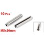 sourcingmap Goupille à Ressort Fendue M5 x 30 mm en acier inoxydable 304 Rouleau Cheville broche Argenté 10pcs