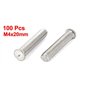 sourcing map M4x20mm 304 Acier inoxydable Soudage goujons Vis machine avec Soudé Point 100Pcs
