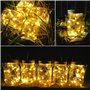 Lumières solaires pour pots Mason, PChero 4 pièces Couvercles de pots Mason avec guirlandes lumineuses à 20 LED pour décorations