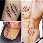 Chengzhi Tatouages ​​Temporaires (10 Feuilles) - Halloween Zombie Scars Tatouages ​​Autocollants avec Fake Scab Blood Spécial FX