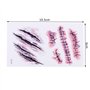 Chengzhi Tatouages ​​Temporaires (10 Feuilles) - Halloween Zombie Scars Tatouages ​​Autocollants avec Fake Scab Blood Spécial FX