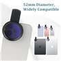 52mm Clip Filtre Universel, ELEPRUC Polarisant CPL et Clip Pince, Filtre d'objectif d'appareil, Photo de Téléphone à Clipser, Ne