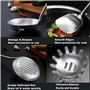 Refein Lot de 6 ustensiles de cuisine professionnels en acier inoxydable - Spatule pour wok - Louche - Écumoire - Spatule fendue