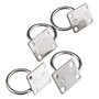 BIYM 4pcs 5mm Acier INOX Marine spuare Pad Oeil Plaque Agrafe Anneau Crochet titulair