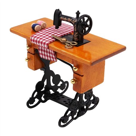 WANGCL Mini machine à coudre vintage 1/12 pour maison de poupée