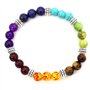Perles de Pierre Bracelet Turquoise Naturelle 7 Reiki Chakra Élastique Tibétain Perles de Couleur