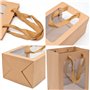 YHSKJCD 10 Pièces Sac en Papier Sac kraft, Boîte de Cadeau en Papier Kraft, Sacs Cadeaux Avec Poignées, Sac Cadeau avec Fenêtre