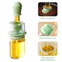 180ml Bouteille d'huile avec pinceau, 2 en 1 Distributeur d'huile d'olive, Flacon distributeur d'huile d'olive en verre avec pin