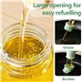 180ml Bouteille d'huile avec pinceau, 2 en 1 Distributeur d'huile d'olive, Flacon distributeur d'huile d'olive en verre avec pin