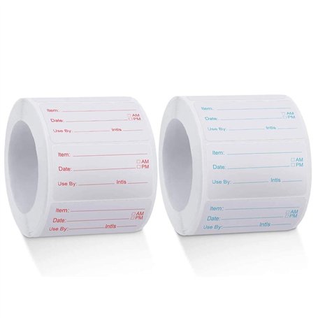 2 Rouleaux 1000 Pièces Autocollants Alimentaires Amovibles