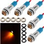 CESFONJER 5 Pcs Jaune 12V 8mm Tableau De Bord LED Indicateur D'Avertissement Lampe Témoin Lumineux