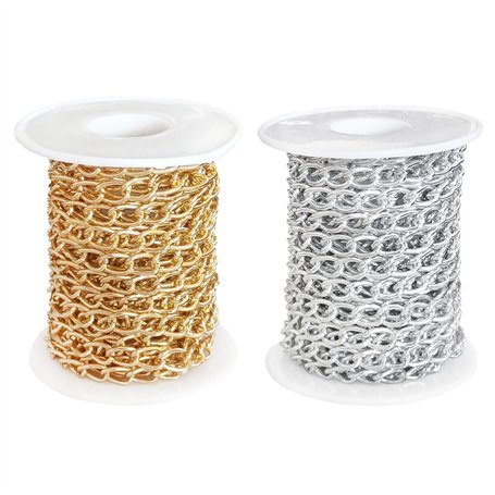 Kellegour 2 Rouleau de Chaîne à Maillons Torsadés en Aluminium de 5m