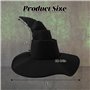 gagift world Chapeau de sorcière en feutre noir de 45 cm pour adultes et adolescents, accessoire d'alchimie fantaisie, cosplay, 
