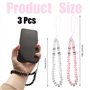 3 Pcs Charme de Téléphone Lanière de Téléphone en Perles Lanière de Perles Chaîne Anti-Pe