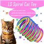 Lot de 40 jouets à ressort à ressort pour chat - Spirales multicolores en plastique - Plumes - Plastique coloré - Nouveauté pour