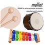 Lot de 2 maillets en bois xylophone pour enfants, baguettes, xylophones, baguettes de percussion, maillets de carillon avec poig