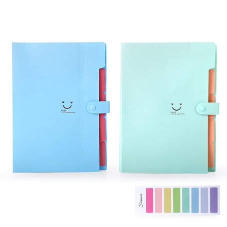 Trieur Document - Dossier Rangement Documents - Ensemble de 2 Pièces - Trieur - Couleurs Turquoise et Bleu - Organiseur de Docum