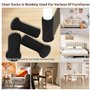 Chaussettes de Chaise Mobilier en Feutre - 24 PCS Chaussette Chaise pour Pieds Protection Élastique pour Pieds de Chaise Capote