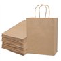 Lot de 50 sacs en papier marron avec anse - sacs cadeaux - sacs en papier kraft avec poignée de cordon - 21 x 11 x 27 cm - Sac K