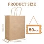Lot de 50 sacs en papier marron avec anse - sacs cadeaux - sacs en papier kraft avec poignée de cordon - 21 x 11 x 27 cm - Sac K