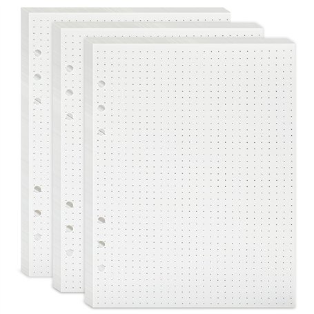 135 Feuilles A5 Recharge Papier en Pointillé - Inserts de Planificateur de Classeur à 6 Anneaux -Pointillés Épais Idéal Pour Car