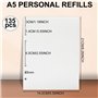 135 Feuilles A5 Recharge Papier en Pointillé - Inserts de Planificateur de Classeur à 6 Anneaux -Pointillés Épais Idéal Pour Car