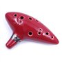 Alnicov Ocarina Alto Do 12 trous avec guide de démarrage et sac de protection, rouge