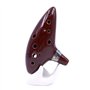 Alnicov Ocarina Alto Do 12 trous avec guide de démarrage et sac de protection Marron