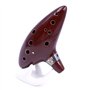 Alnicov Ocarina Alto Do 12 trous avec guide de démarrage et sac de protection Marron
