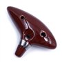 Alnicov Ocarina Alto Do 12 trous avec guide de démarrage et sac de protection Marron