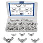 BGTXINGI Lot de 105 écrous papillon en acier inoxydable 304 M3 M4 M5 M6 M8 M10