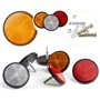 Xbessc 12 Pièces Catadioptre Rond Plastique Catadioptres Jaune Blanc Rouge Réflecteur avec Vis Écrous Réflecteur pour Velo Moto
