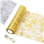 Chemin de Table Dorée 10M X 29CM Chemin de Table en Or avec 1 Ciseaux Tailleur en Forme de U