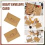 XIAQICA 100Pcs Mini Enveloppe Papier Kraft+100Pcs Carte vierges Papier enveloppe cadeau avec Fermoir Coeur Petites Enveloppes Ca