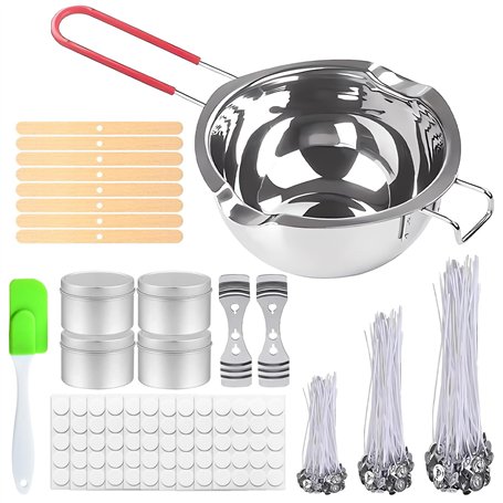 XIAQICA Kit de Fabrication de Bougies Fabrication Bougie Meche Bougie 210 Mèches pour Bougies 2 Plaques Fixes 10 Feuilles de Rub
