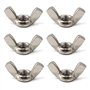Ecrou Papillon en Acier Inoxydable 50 Pièces M6 Écrous à Oreilles Ecrous à Ailette Filetage Métrique Femelle Outils Bricolage Ou
