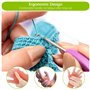 Kit de Crochet 44 Pièces - 12 Tailles pour Débutants - Poignée Ergonomique Souple - Accessoires de Crochet Colorés - Avec Sac de