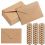 Zephyra Lot de 30 Enveloppes en Papier Kraft et Autocollants de Sceau de Cire(Auto-Adhésifs)