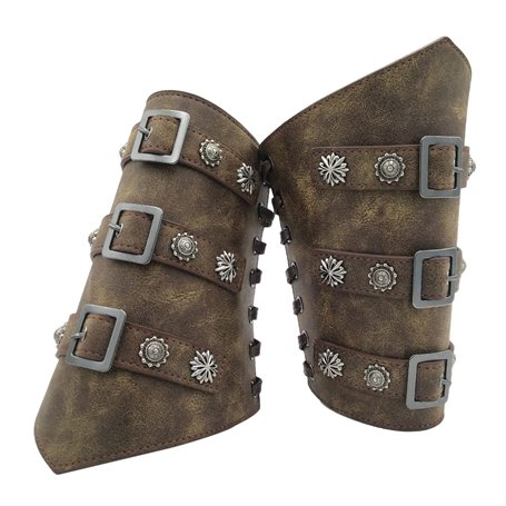 Brassards Rétro Armure Médiévale Brassard pour Le Tir Chasse Médiévale Renaissance PU Brassard en Cuir Viking Punk Gothique Bras