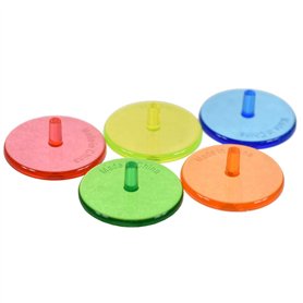CENPEK Lot de 100 marqueurs de balle de golf multicolores en plastique transparent 24 mm plats et ronds de couleurs assorties CENPEK Lot de 100 marqueurs de balle de golf multicolores en plastique transparent 24 mm plats et ronds de couleurs assorties